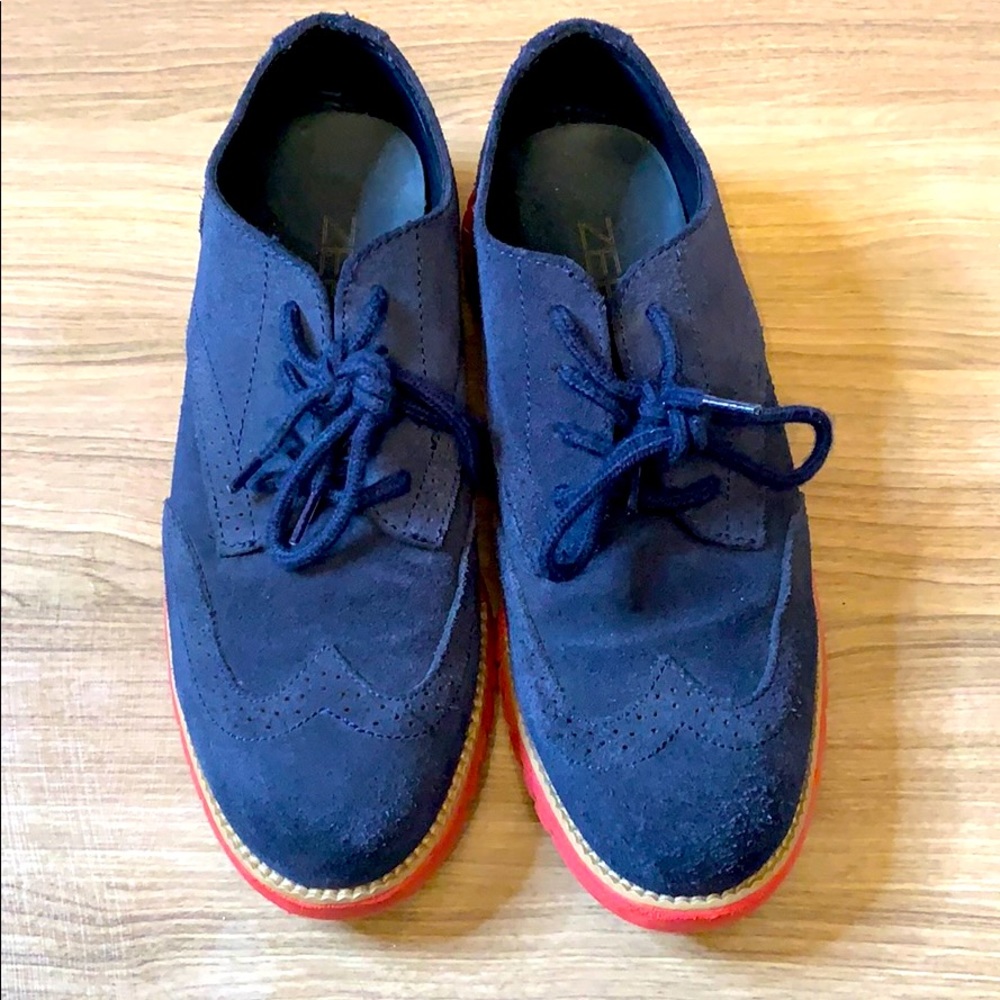 Boys Cole Haan blue suede shoes
